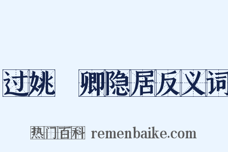 过姚珮卿隐居反义词是什么意思的图片